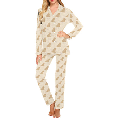 Chinese Shar Pei Pattern Print Design 01 Women's Long Pajama Set