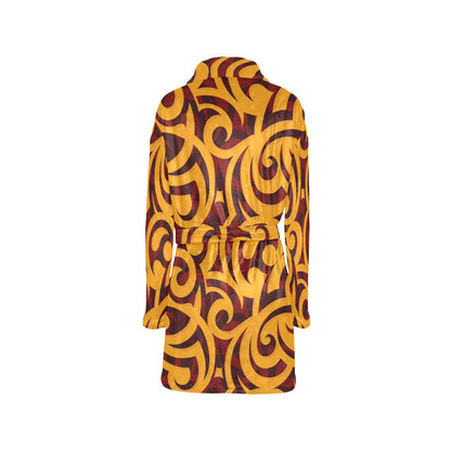 Maori Pattern Print Design 02 Women's Fleece Robe
