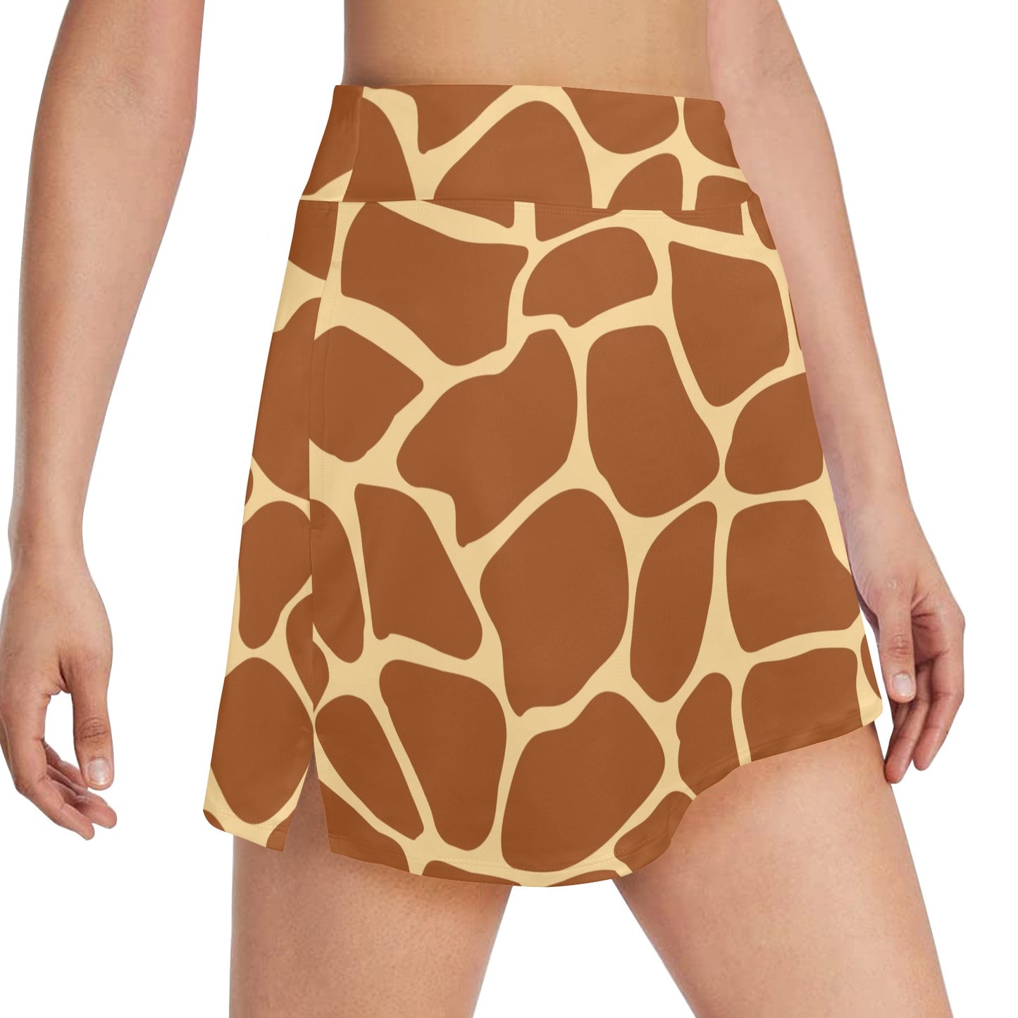 Giraffe Texture Print 17" Golf & Pickleball Skort with Pockets