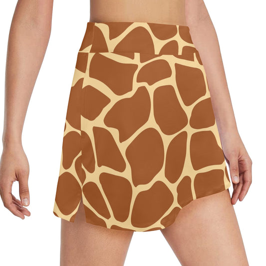 Giraffe Texture Print 17" Golf & Pickleball Skort with Pockets