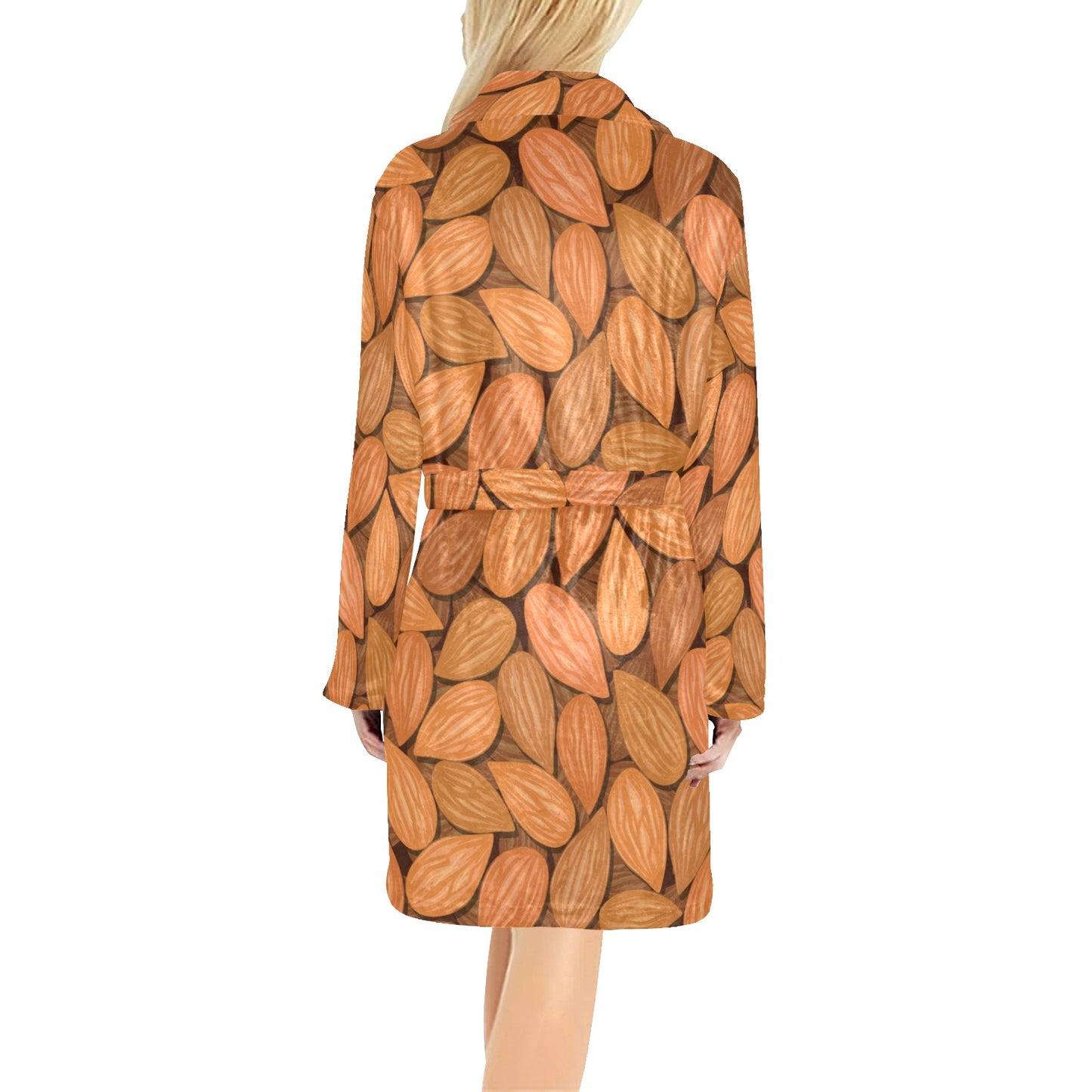 Almond Pattern Print Design 01 Women's Fleece Robe