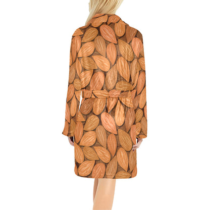 Almond Pattern Print Design 01 Women's Fleece Robe