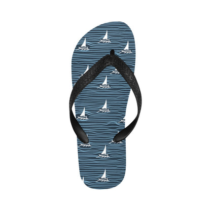 Sailboat Print Design LKS303 Flip Flops