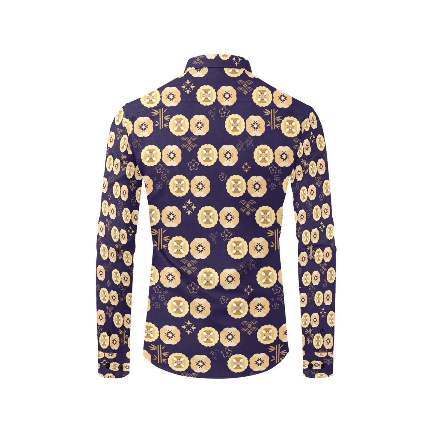 Sakura Print Design LKS303 Men's Long Sleeve Dress Shirt