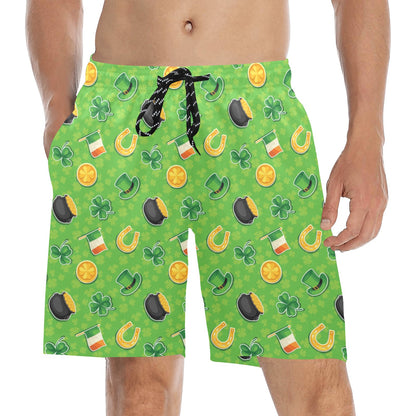 Shamrock Saint Patrick's Day Print Design LKS302 Men's Swim Trunks Beach Shorts