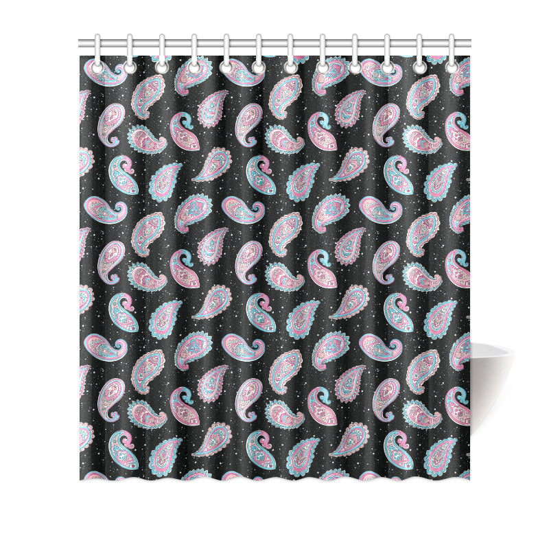 Paisley Pink Design Mandala Print Shower Curtain