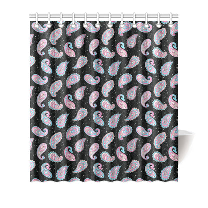 Paisley Pink Design Mandala Print Shower Curtain