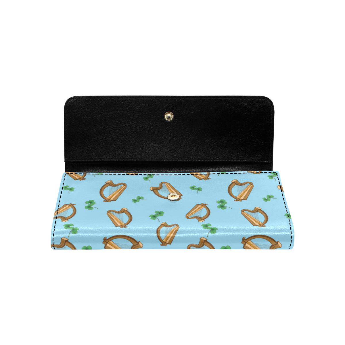 Harp Pattern Print Design 01 Women's Trifold Wallet