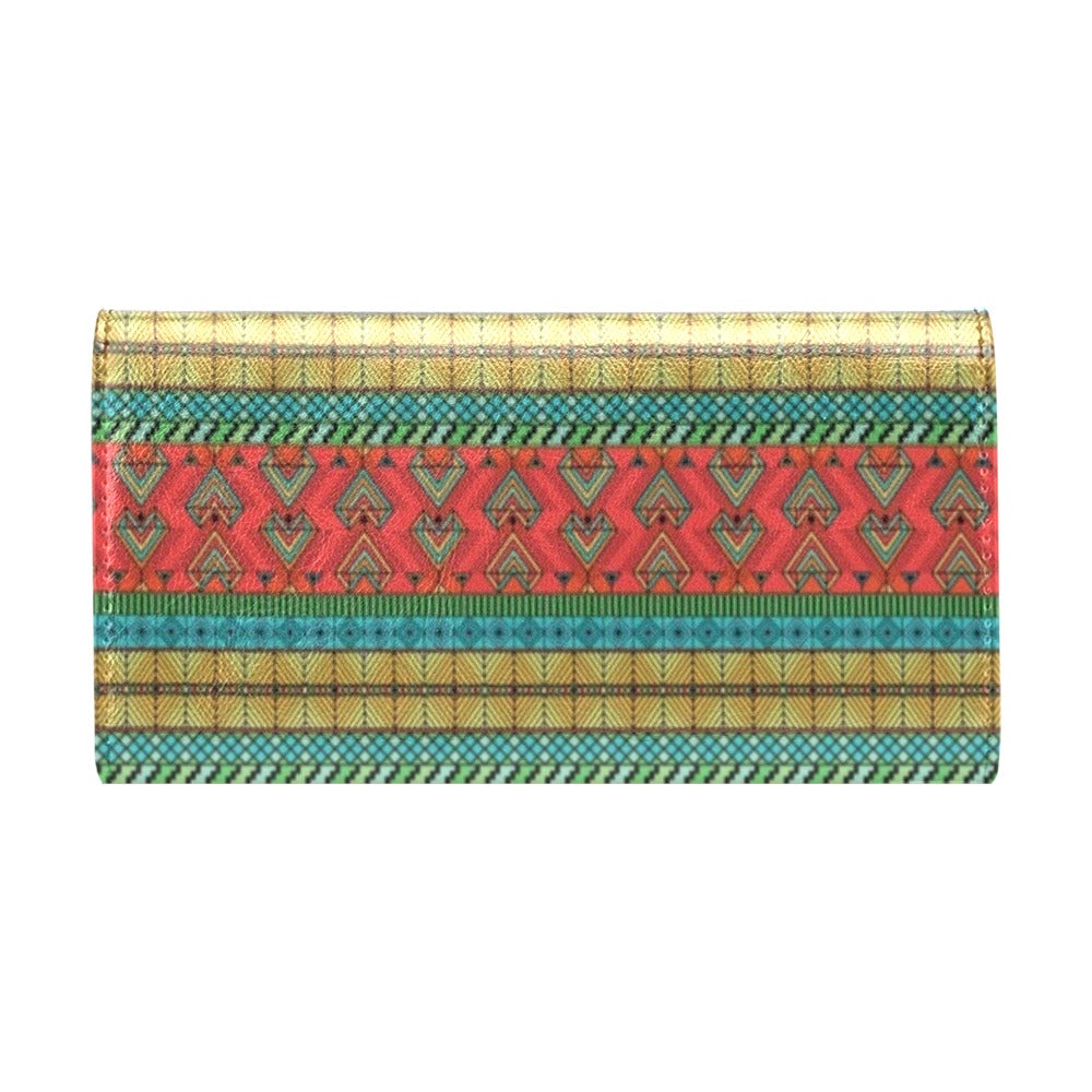 African Colorful Zigzag Print Pattern Women's Trifold Wallet