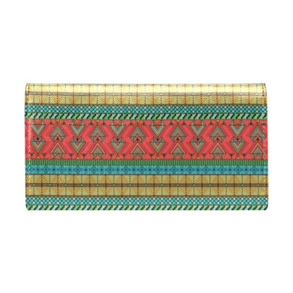 African Colorful Zigzag Print Pattern Women's Trifold Wallet