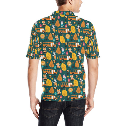 School Bus Print Design LKS309 Men Polo Shirt