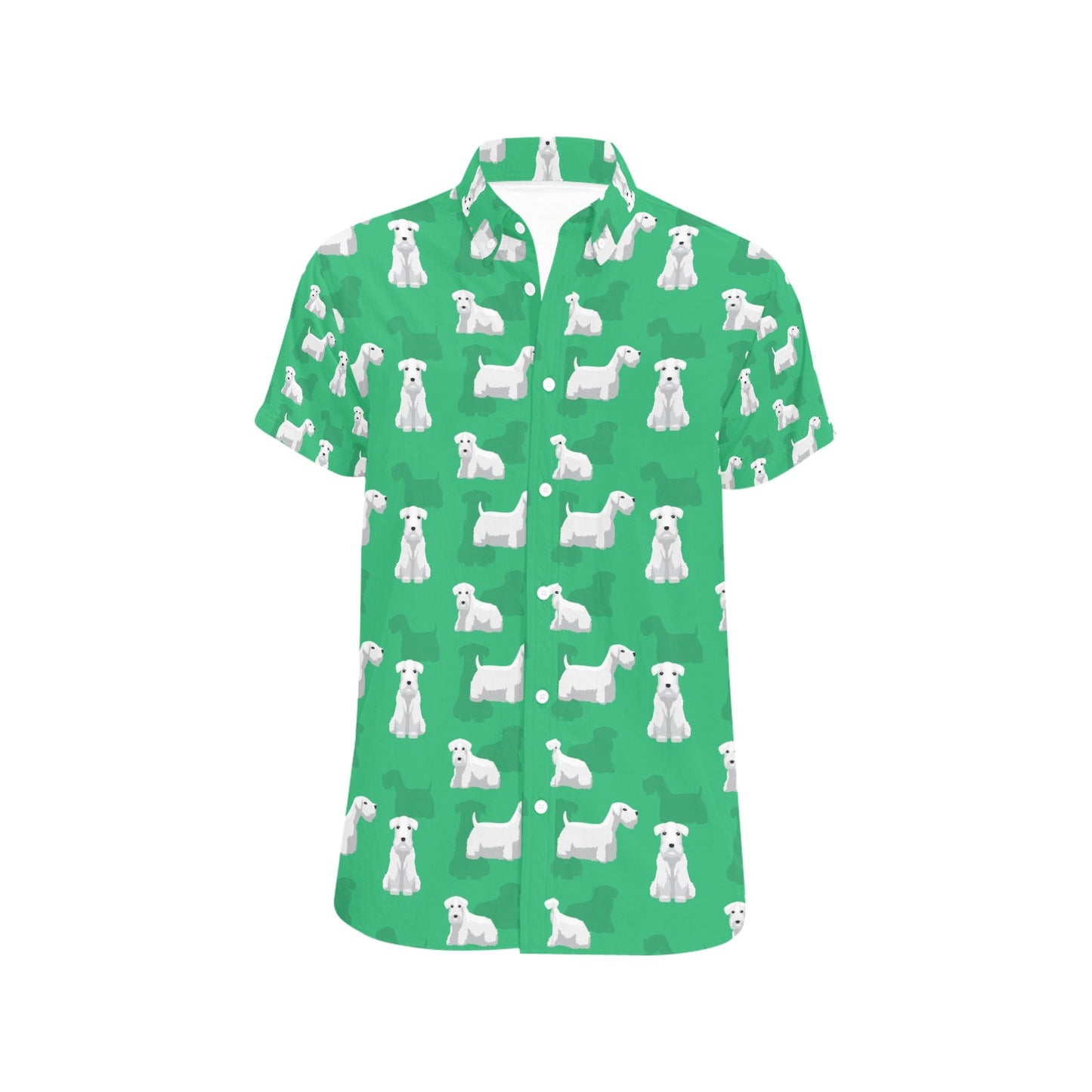 Sealyham Terriers Print Design LKS301 Men Short Sleeve Button Up Shirt