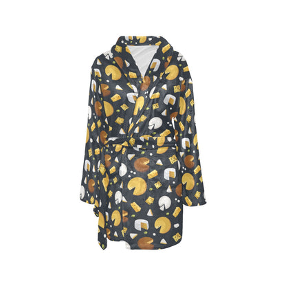 Cheese Pattern Print Design 03 Women's Fleece Robe