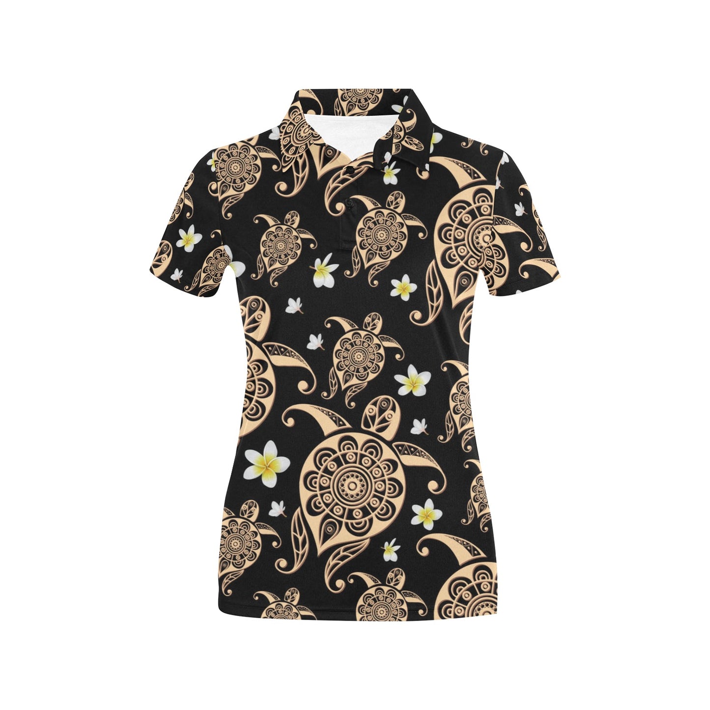 Turtle Polynesian Tribal Hawaiian Women's Polo Shirt