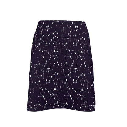 Zodiac Star Pattern Design Print 17" Golf & Pickleball Skort with Pockets