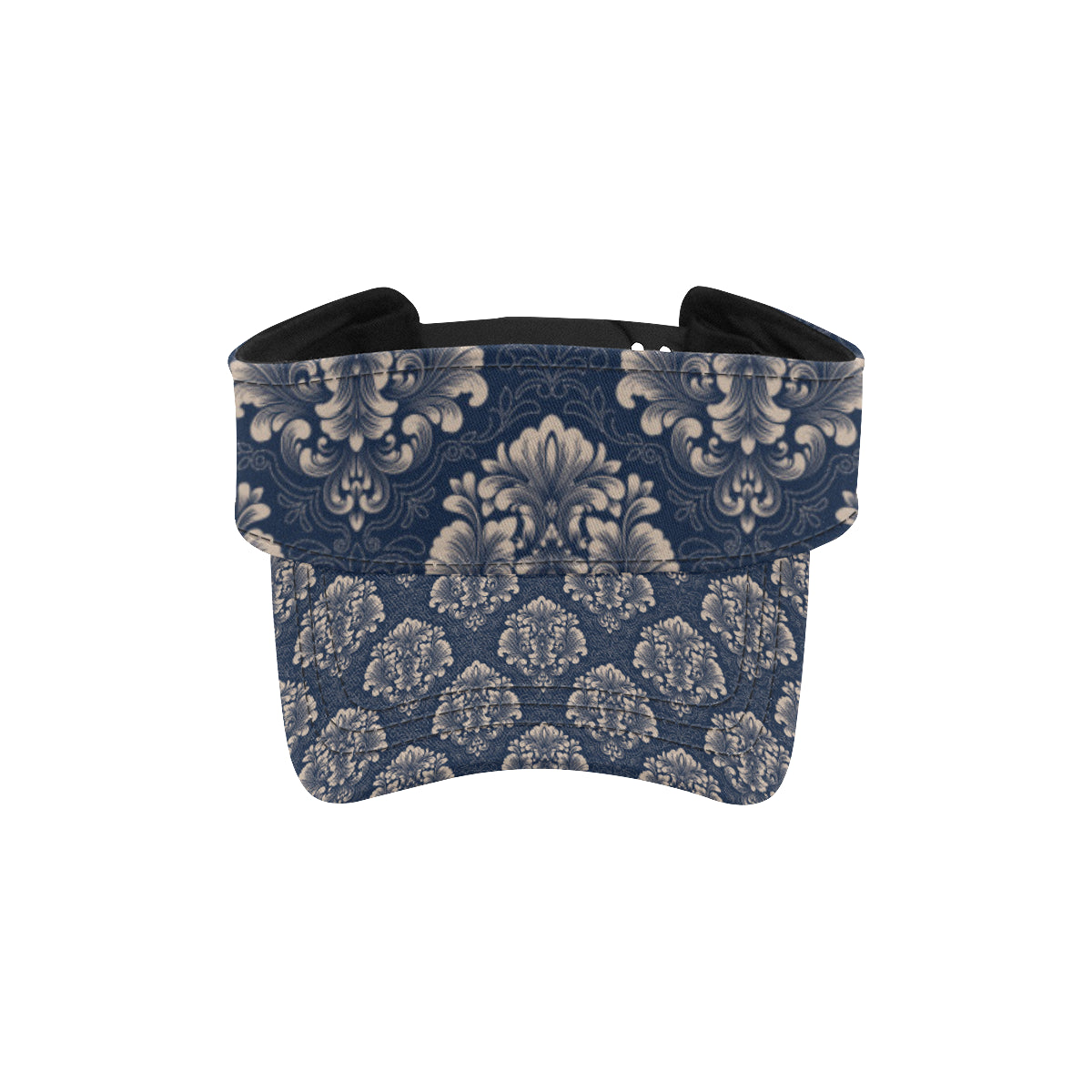 Damask Blue Luxury Print Pattern Unisex Sun Visor