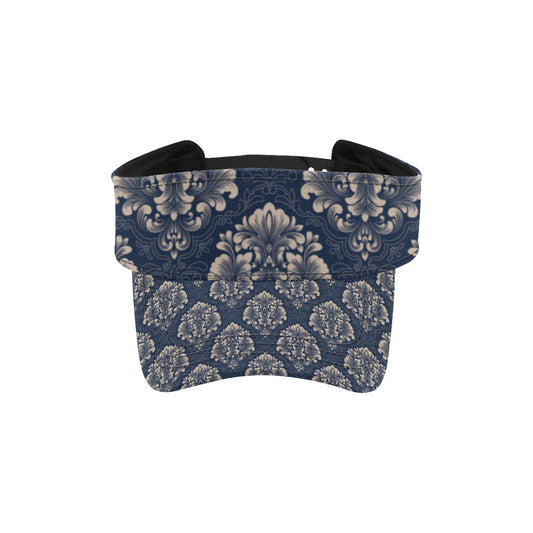 Damask Blue Luxury Print Pattern Unisex Sun Visor