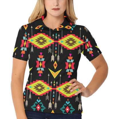 Native Pattern Print Design A05 Women's Polo Shirt