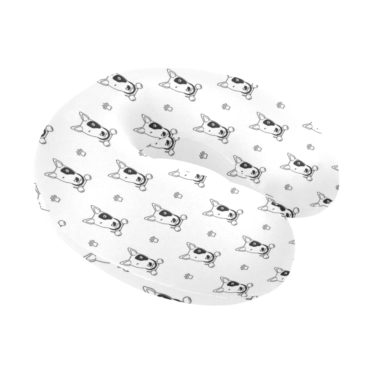 Bull Terriers Pattern Print Design 06 U-Shaped Travel Neck Pillow