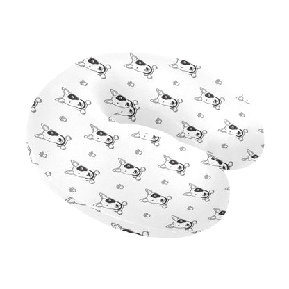 Bull Terriers Pattern Print Design 06 U-Shaped Travel Neck Pillow