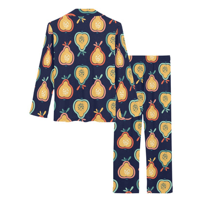 Pear Pattern Print Design PE03 Women's Long Pajama Set