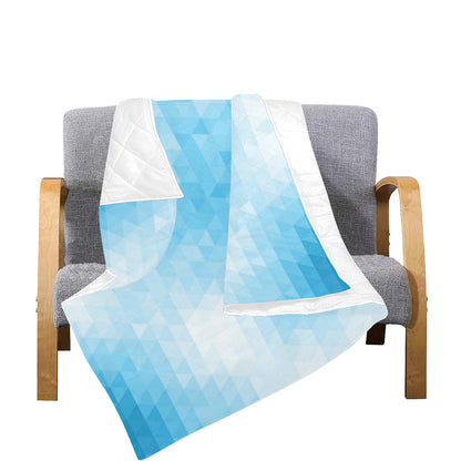 Geometric Blue Pattern Print Design 01 Premium Quilt