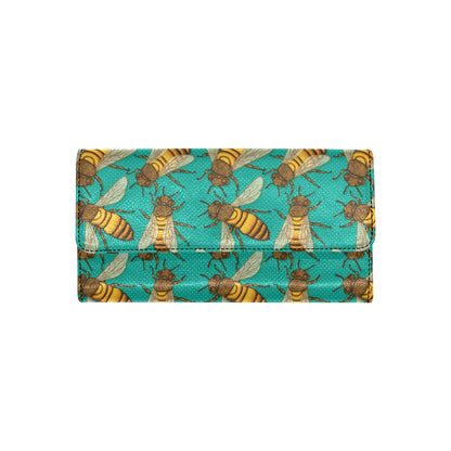 Bee Pattern Print Design BEE04 Women's Trifold Wallet