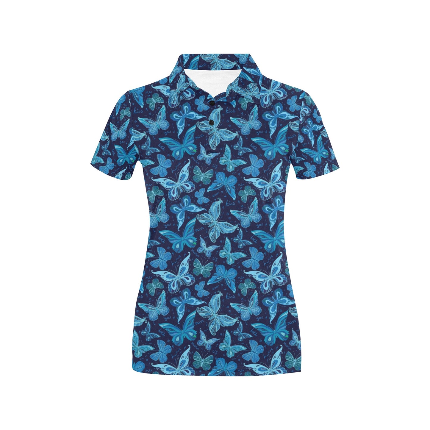 Butterfly Pattern Print Design 03 Women's Polo Shirt