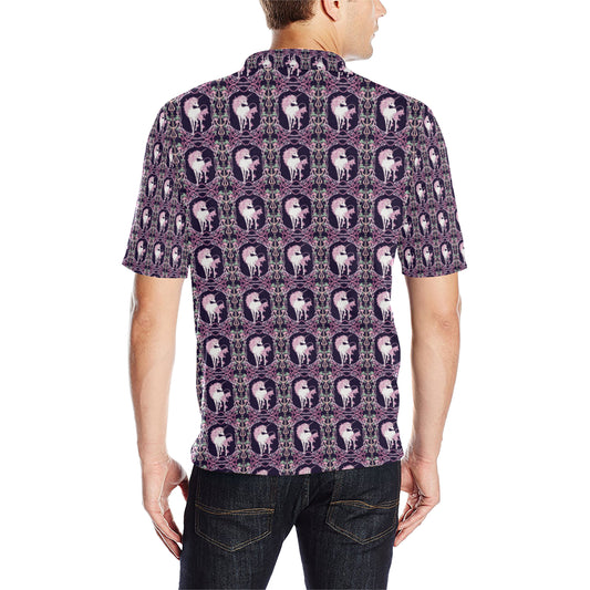 Unicorn Fantastic Flower Men Polo Shirt