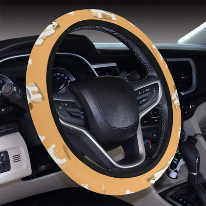 Shih Tzu Print Design LKS304 Steering Wheel Cover with Elastic Edge