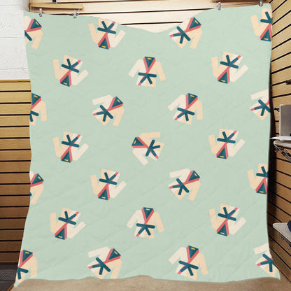 Karate Pattern Print Design 02 Premium Quilt