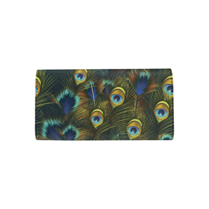 Peacock Feather Pattern Print Design A03 Women's Trifold Wallet