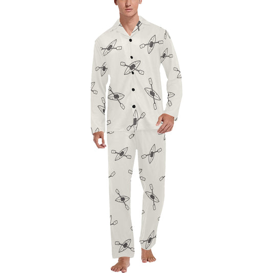 Kayak Pattern Print Design 01 Men's Long Pajama Set