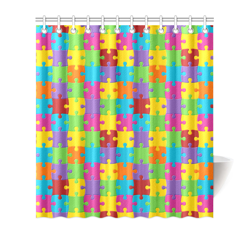 Autism Awareness Pattern Print Design 02 Shower Curtain