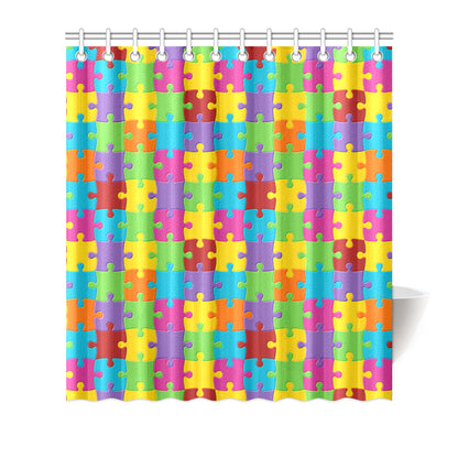 Autism Awareness Pattern Print Design 02 Shower Curtain