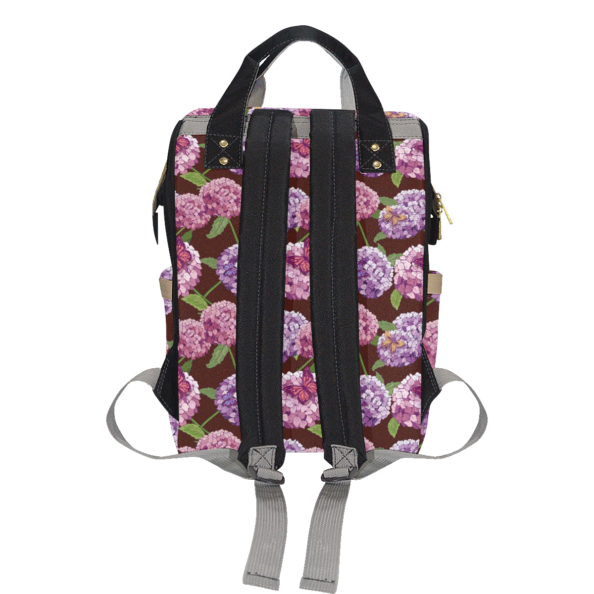 Hydrangea Pattern Print Design HD08 Diaper Bag Backpack