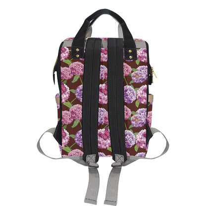 Hydrangea Pattern Print Design HD08 Diaper Bag Backpack