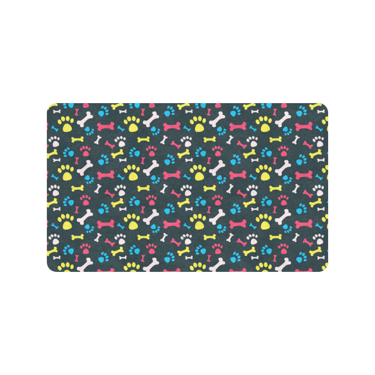 Paw Design Print Rubber Doormat