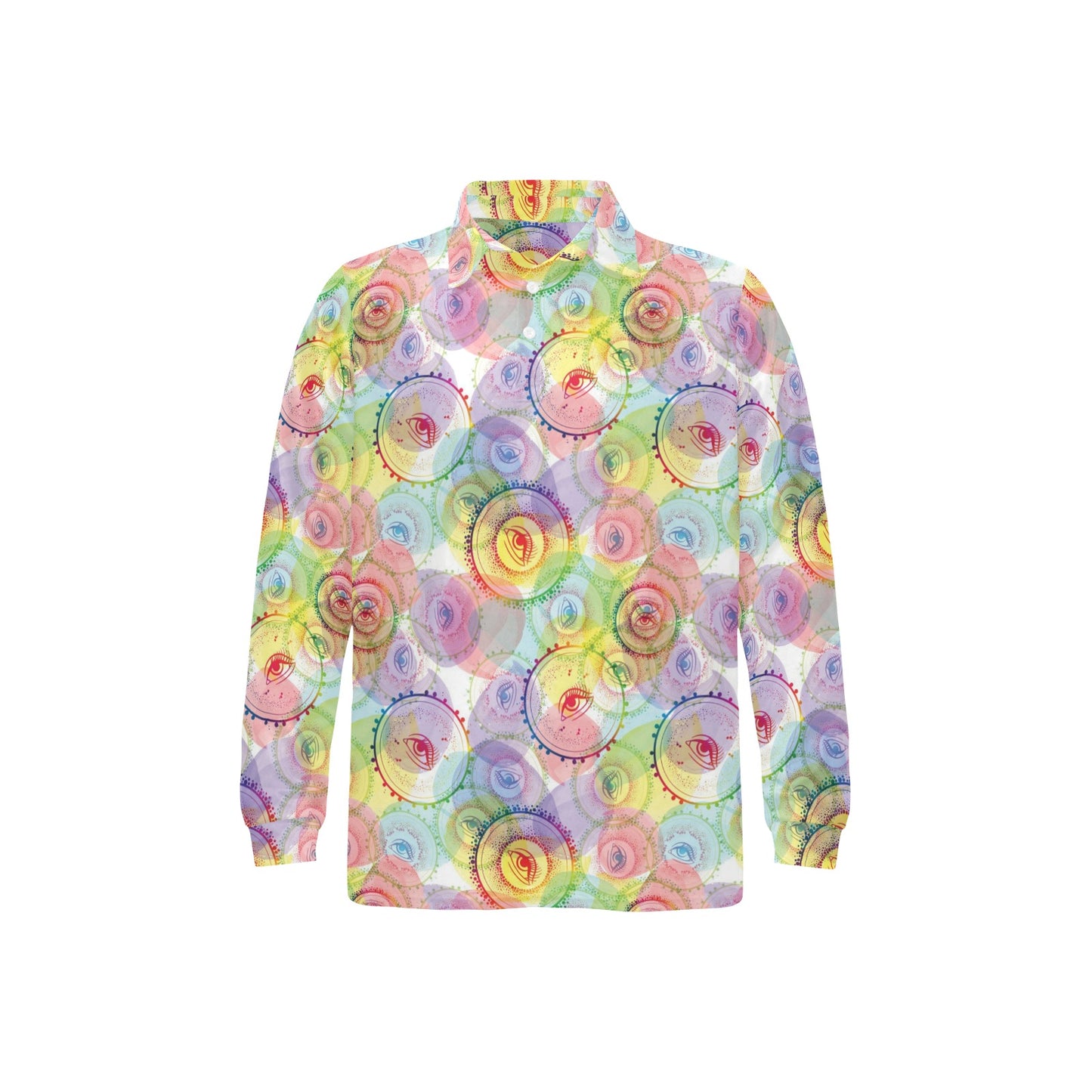 Third Eye Print Design LKS303 Long Sleeve Polo Shirt For Men's