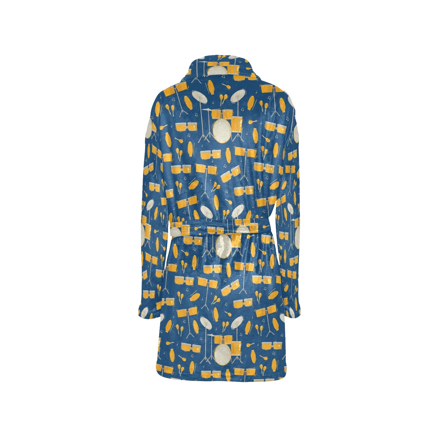 Drum Set Pattern Print Design 03 Women's Fleece Robe