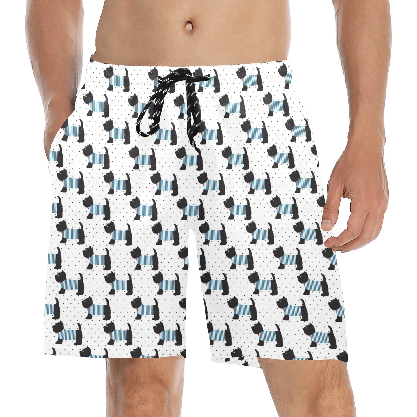 Scottish Terriers Print Design LKS3012 Men's Swim Trunks Beach Shorts
