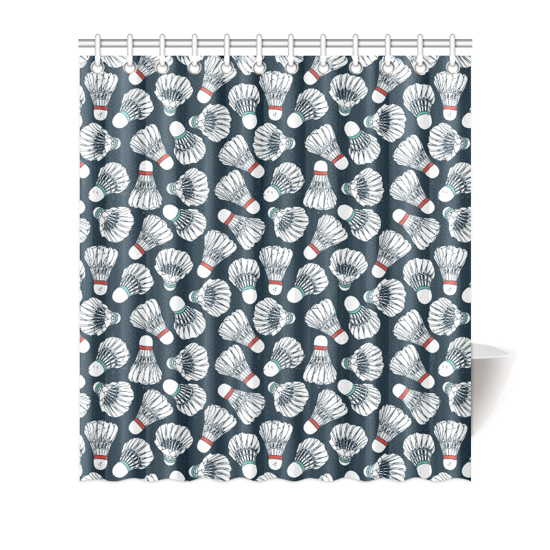 Badminton Ball Pattern Print Design 01 Shower Curtain