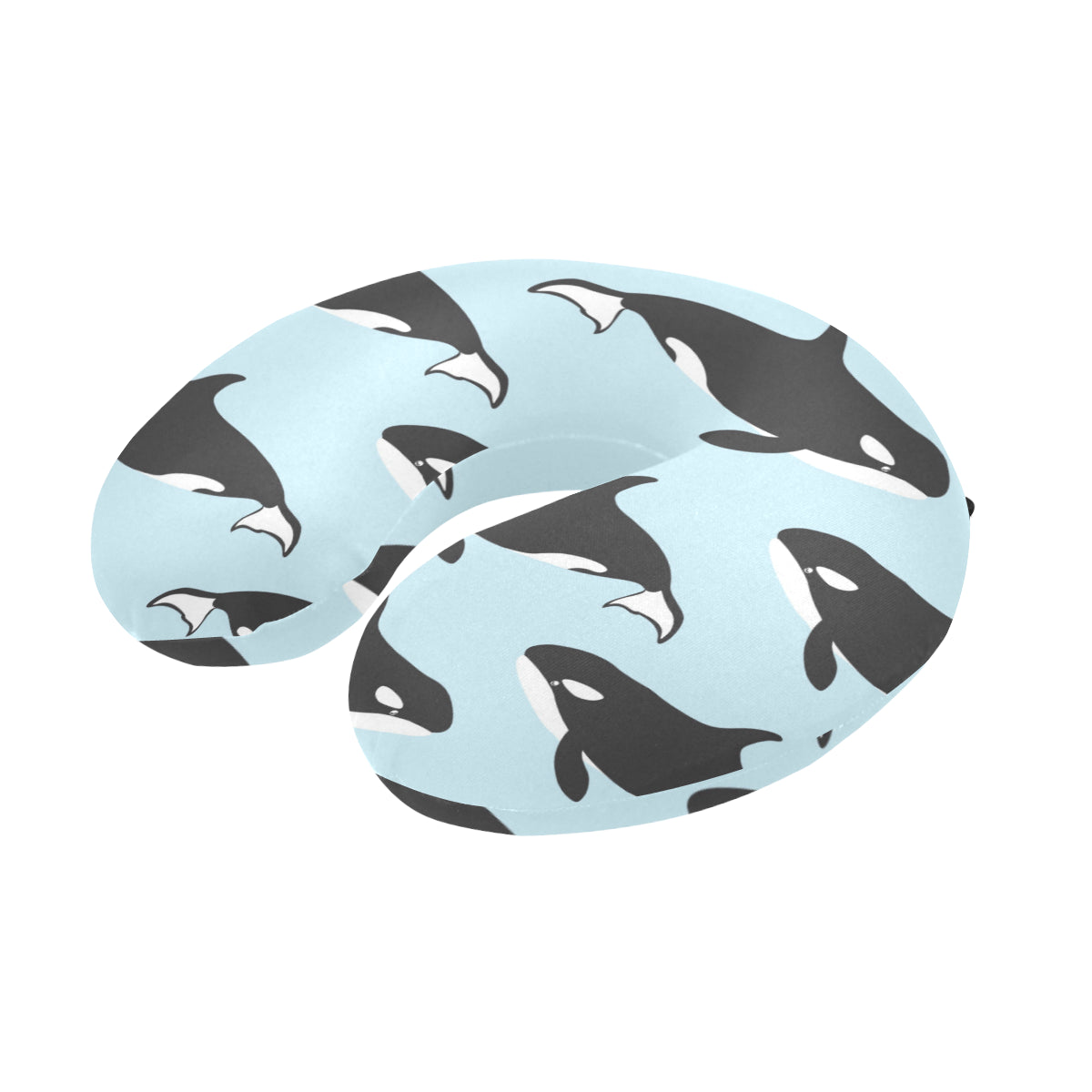Killer Whale Pattern Print Design 01 U-Shaped Travel Neck Pillow
