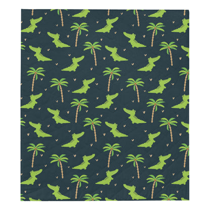 Alligator Pattern Print Design 02 Premium Quilt