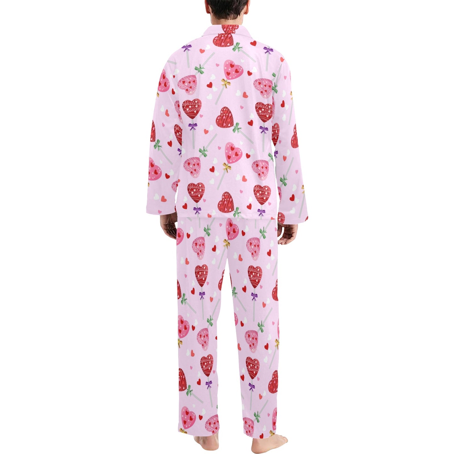 Lollipop Pattern Print Design LL07 Men's Long Pajama Set