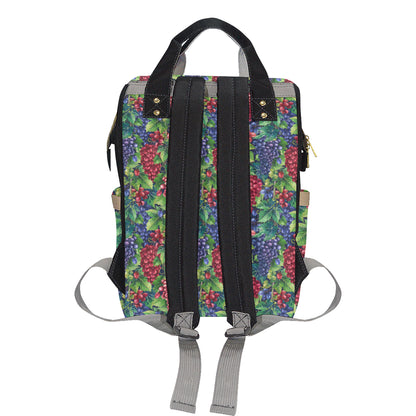 Grape Pattern Print Design GP02 Diaper Bag Backpack