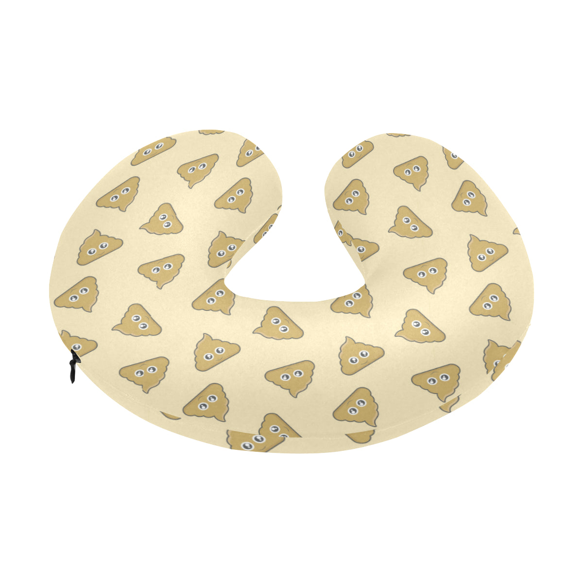 Poop Emoji Pattern Print Design A02 U-Shaped Travel Neck Pillow