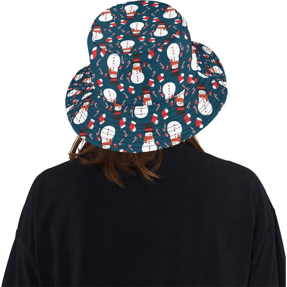 Snowman Print Design LKS301 Unisex Bucket Hat