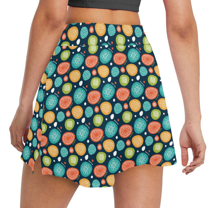 Swedish Themed Design 17" Golf & Pickleball Skort with Pockets