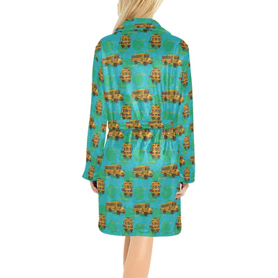 School Bus Print Design LKS308 Women's Fleece Robe